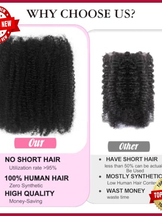 Afro Kinky Human Hair Extensions 24 Inch 100g for Dreadlocks Braiding main image 6